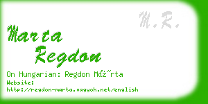 marta regdon business card